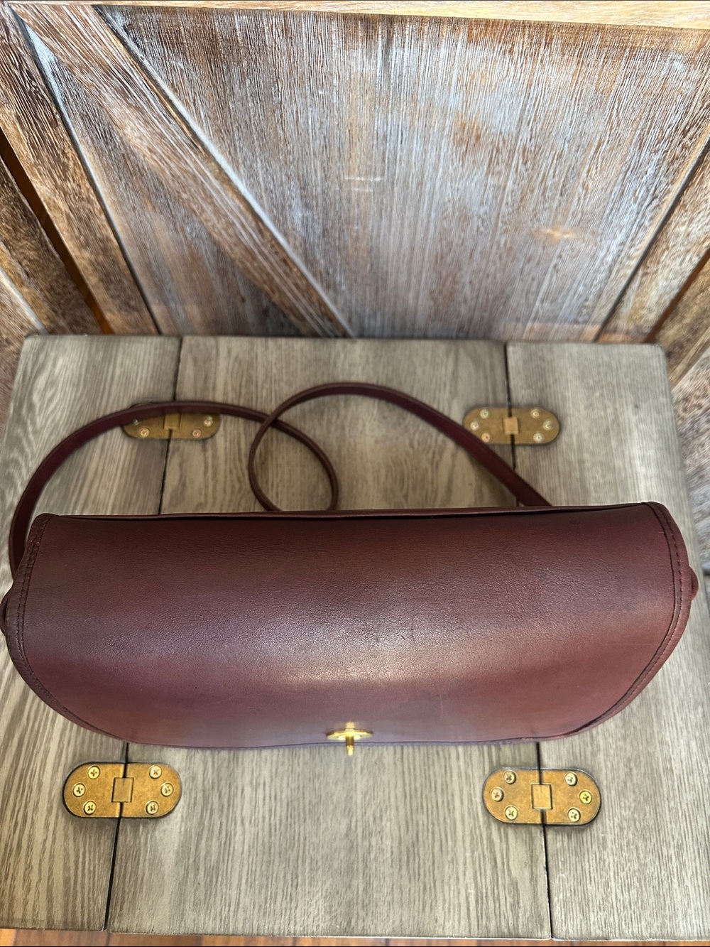 Coach RARE Vintage Oxblood Burgundy Leather Clutch Crossbody HARD TO FIND!! - Picture 15 of 16